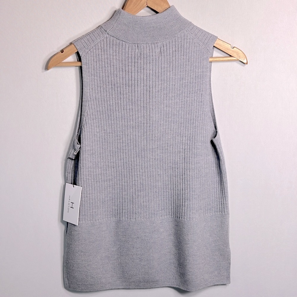 H by Halston 100% Extra Fine Merino Wool Sleeveless Turtleneck Sweater S NWT - Picture 7 of 7